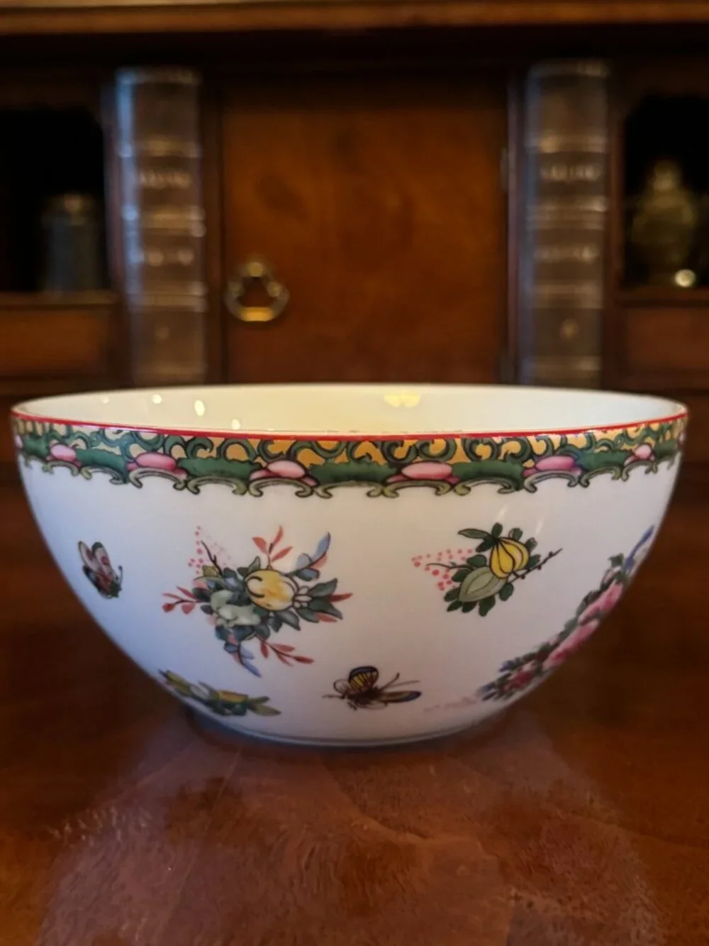 Williams Sonoma Porcelain Decorative Egg with Pastel Green and Floral Accents